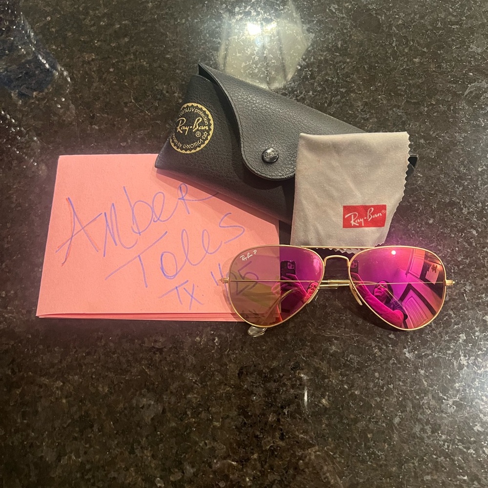 Women’s ray ban pink aviator sunglasses